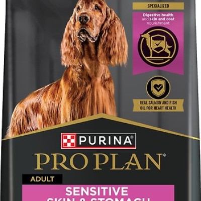 Purina Pro Plan Sensitive Skin &amp; Stomach Salmon &amp; Rice Formula Dry Dog Food, 13.6-kg bag