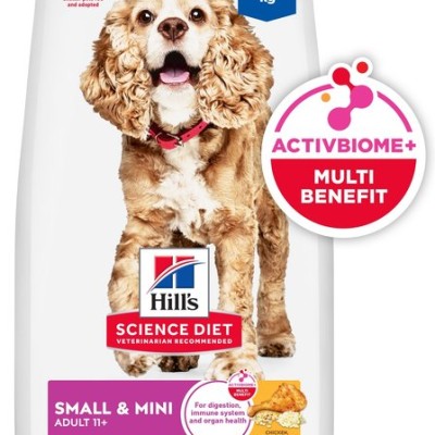 Hill's Science Diet Adult 11+ Small Paws Chicken Meal, Barley &amp; Brown Rice Recipe Dry Dog Food, 2.04-kg bag