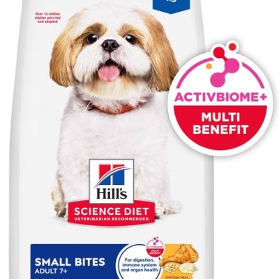 Hill's Science Diet Adult 7+ Small Bites Chicken Meal, Barley &amp; Rice Recipe Dry Dog Food, 2.26-kg bag
