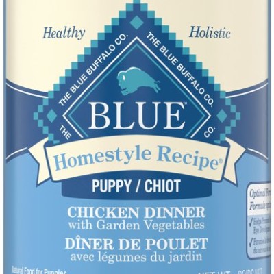 Blue Buffalo Homestyle Recipe Puppy Chicken Dinner with Garden Vegetables Wet Dog Food, 354-g can, case of 12